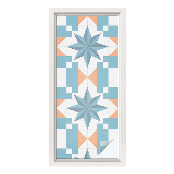 Sichtschutzfolie Fenster Buntglasoptik Blaue Sterne