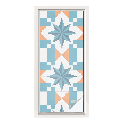 Sichtschutzfolie Fenster Buntglasoptik Blaue Sterne