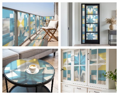 Fensterfolie Sichtschutz Blaue Sterne