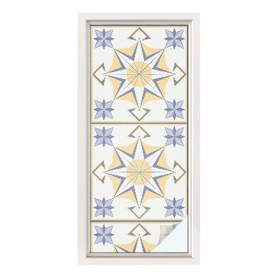 Sichtschutzfolie Fenster Buntglasoptik Geometrische Sterne