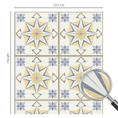 Sichtschutzfolie Fenster Buntglasoptik Geometrische Sterne