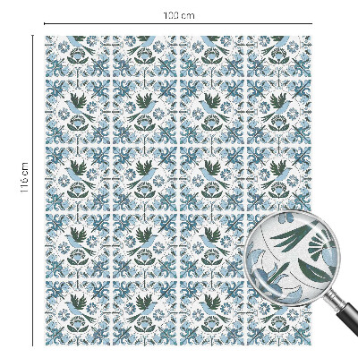 Sichtschutzfolie Fenster Buntglasoptik Blaue Blumen