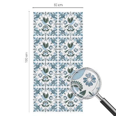 Sichtschutzfolie Fenster Buntglasoptik Blaue Blumen