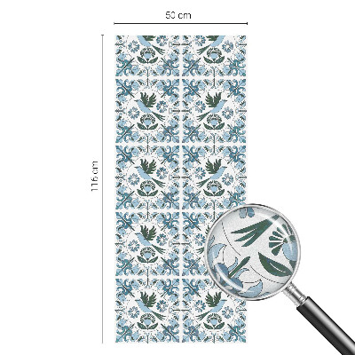 Sichtschutzfolie Fenster Buntglasoptik Blaue Blumen