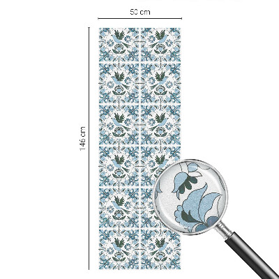 Sichtschutzfolie Fenster Buntglasoptik Blaue Blumen