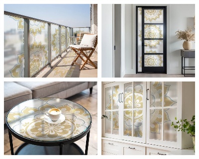 Folie für Fenster blickdicht Blumenmandala