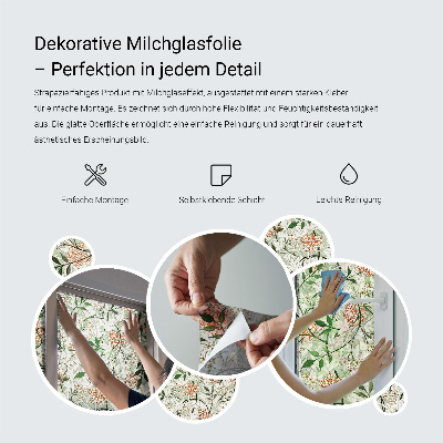 Sichtschutzfolie Fenster Buntglasoptik Mosaikblumen