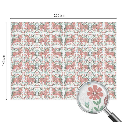 Fensterfolie Sichtschutz Bunte Pferde