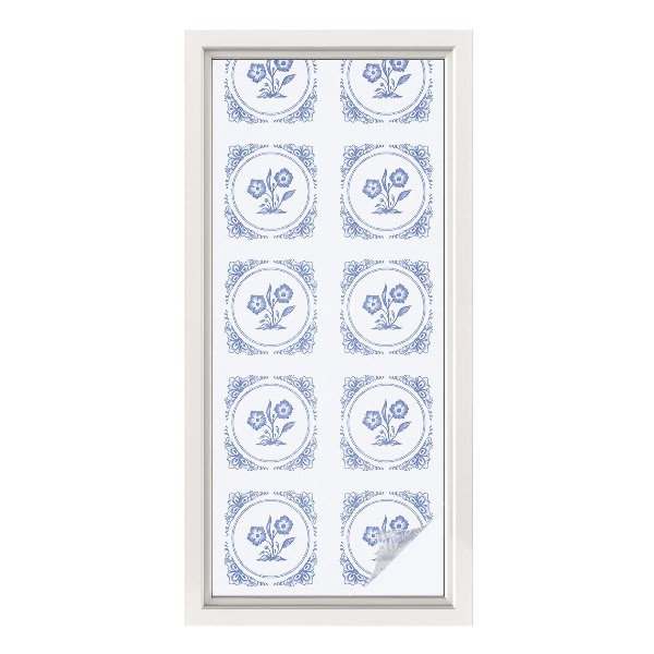 Sichtschutzfolie Fenster Buntglasoptik Zarte Blüten