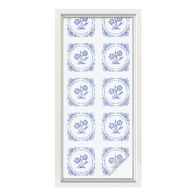 Sichtschutzfolie Fenster Buntglasoptik Zarte Blüten