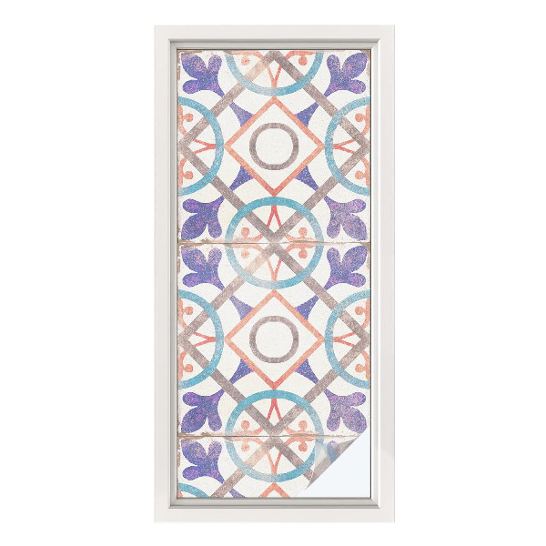 Sichtschutz Klebefolie Buntglasoptik Farbenfrohe Mosaike