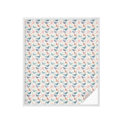 Sichtschutzfolie Fenster Buntglasoptik Pastellfarbene Vögel