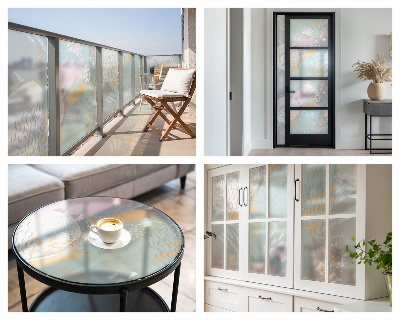 Sichtschutz Klebefolie Buntglasoptik Abstrakte Harmonie