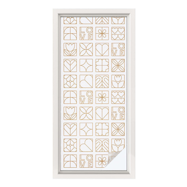 Sichtschutzfolie Fenster Buntglasoptik Geometrische Liebe