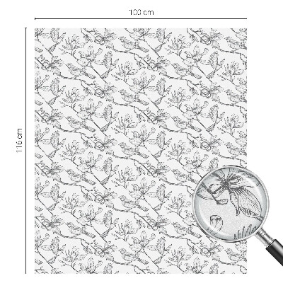 Fensterfolie Sichtschutz Vögel und Blumen