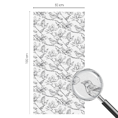 Fensterfolie Sichtschutz Vögel und Blumen