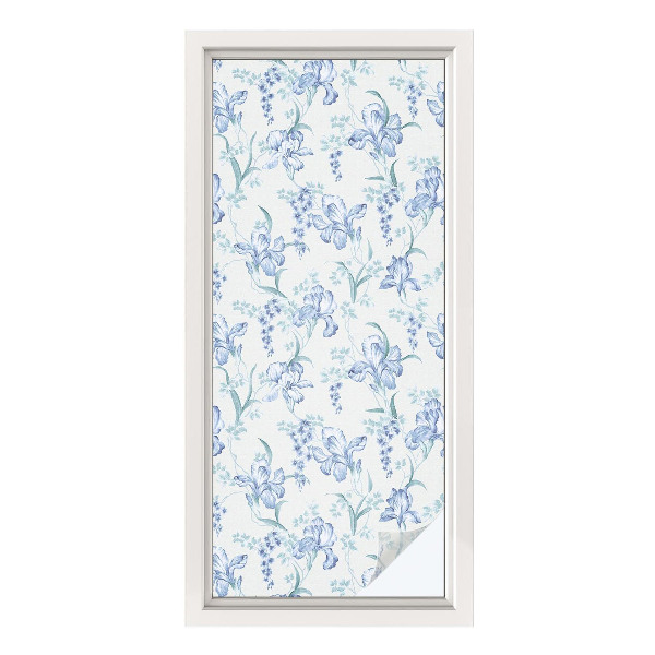 Klebefolie Fenster Sichtschutz Blaue Blumen