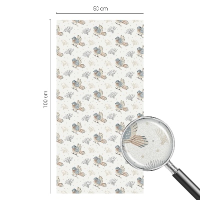 Sichtschutz Klebefolie Buntglasoptik Vogelmuster