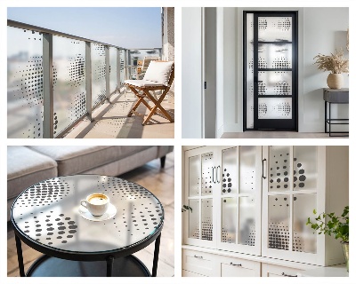 Klebefolie Fenster Sichtschutz Gepunktete Kreise