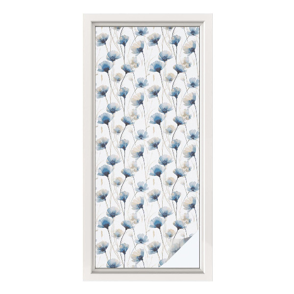 Folie für Fenster blickdicht Blaue Blumen