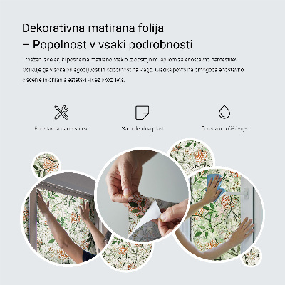 Sichtschutz Klebefolie Buntglasoptik Floristische Eleganz