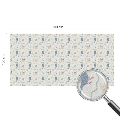 Sichtschutz Klebefolie Buntglasoptik Seepferdchen