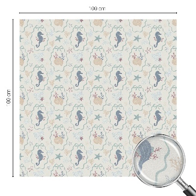 Sichtschutz Klebefolie Buntglasoptik Seepferdchen