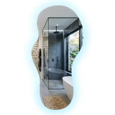 Organischer Spiegel mit Beleuchtung für die Wand im modernen Design