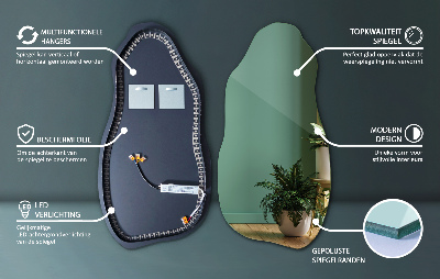 Unregelmäßig geformter Spiegel modern mit LED-Beleuchtung