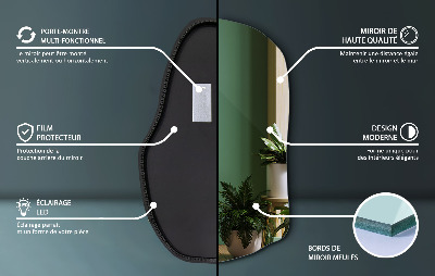 Unregelmäßiger Spiegel mit led einzigartiger
