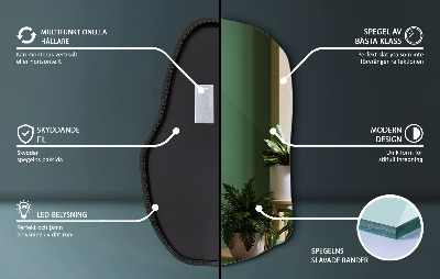 Unregelmäßiger Spiegel mit led einzigartiger