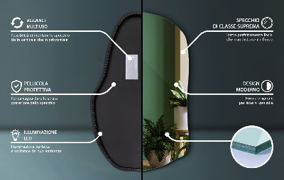 Unregelmäßiger Spiegel mit led einzigartiger