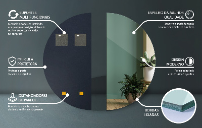 Halbrunder spiegel ohne Rahmen