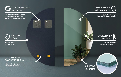 Halbrunder spiegel ohne Rahmen