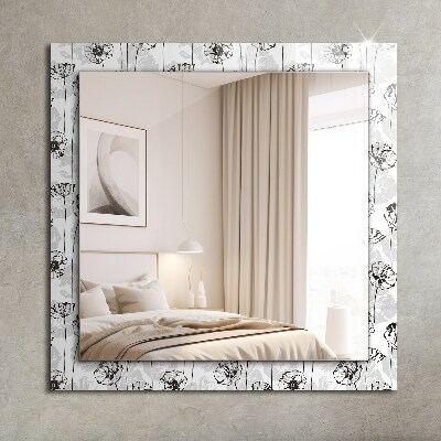 Bedruckte spiegel Bedruckte spiegel Blumen monochromes Muster