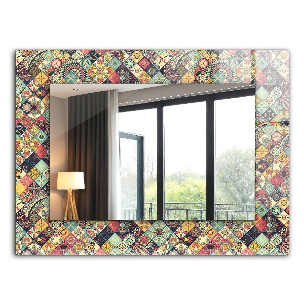 Spiegel mit motivdruck Spiegel mit motivdruck Bunte Patchwork-Muster