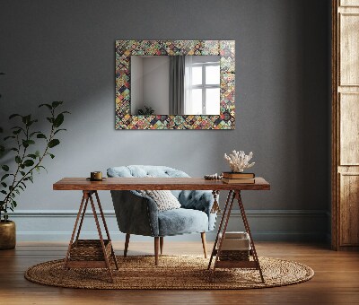 Spiegel mit motivdruck Spiegel mit motivdruck Bunte Patchwork-Muster