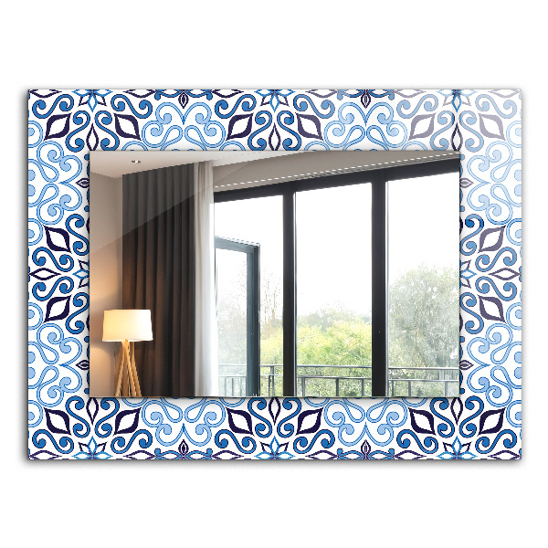 Dekorativer spiegel Dekorativer spiegel Blaues ornamentales Muster