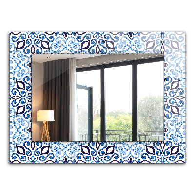 Dekorativer spiegel Dekorativer spiegel Blaues ornamentales Muster