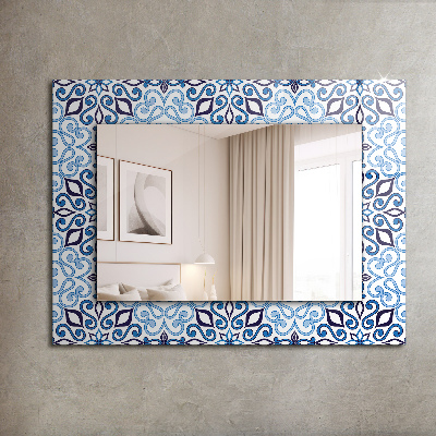 Dekorativer spiegel Dekorativer spiegel Blaues ornamentales Muster