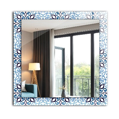 Dekorativer spiegel Dekorativer spiegel Blaues ornamentales Muster