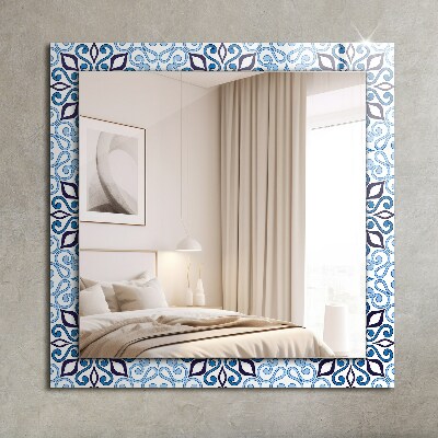 Dekorativer spiegel Dekorativer spiegel Blaues ornamentales Muster
