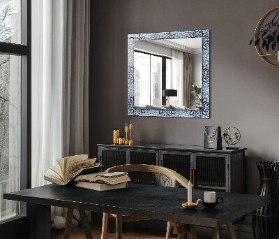 Dekorativer spiegel Dekorativer spiegel Blaues ornamentales Muster