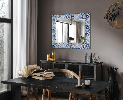 Dekorativer spiegel Dekorativer spiegel Blaues ornamentales Muster