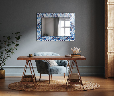 Dekorativer spiegel Dekorativer spiegel Blaues ornamentales Muster