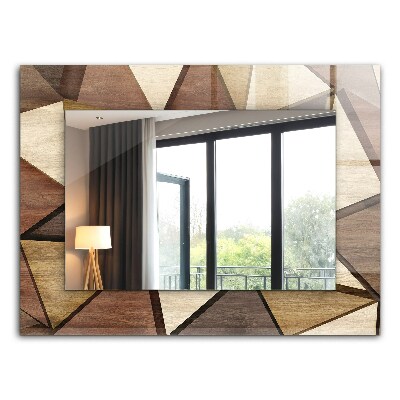 Bedruckte spiegel Bedruckte spiegel Geometrische Holzmuster