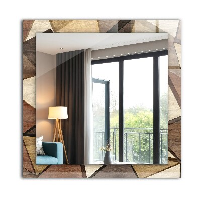 Bedruckte spiegel Bedruckte spiegel Geometrische Holzmuster