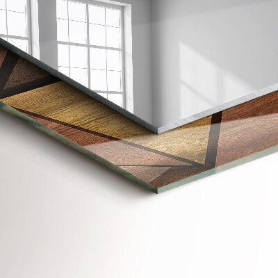 Bedruckte spiegel Bedruckte spiegel Geometrische Holzmuster