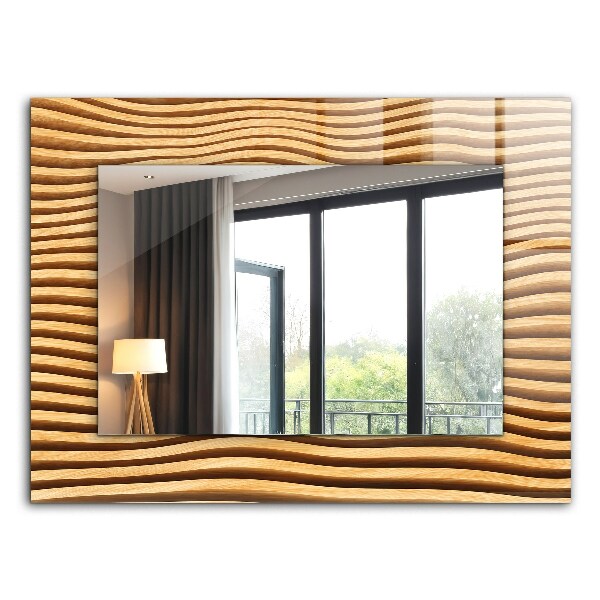 Spiegel mit aufdruck Spiegel mit aufdruck Wellen aus Holz