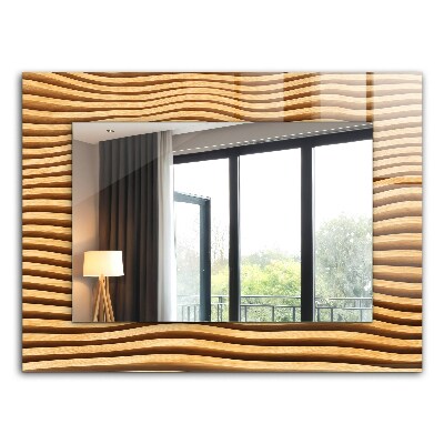 Spiegel mit aufdruck Spiegel mit aufdruck Wellen aus Holz